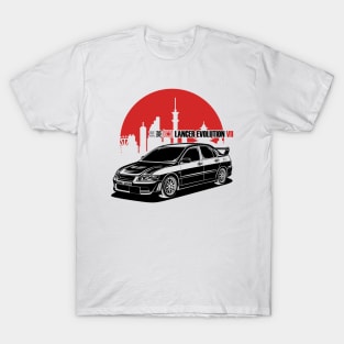 Lancer Evolution VII - Red & Black Print T-Shirt